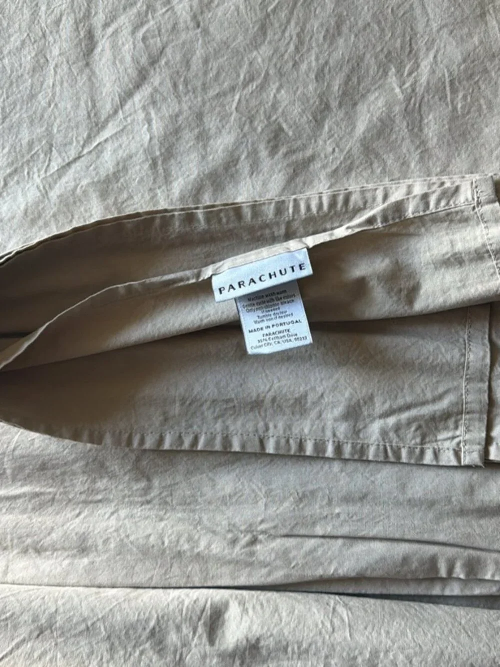 NEW parachute home brushed cotton king size top sheet in 'latte' color